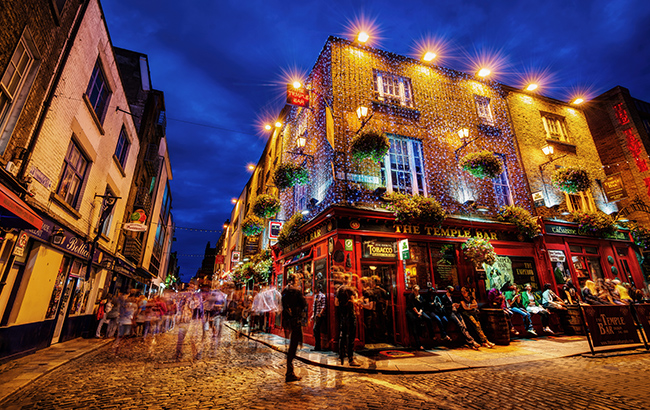 寺庙酒吧在都柏林，爱尔兰